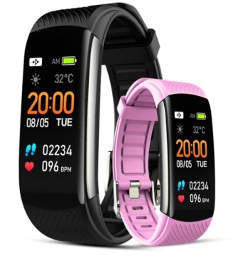 Smartband Řemínek Hodinky S Krokoměrem Přídavný Růžový Řemínek