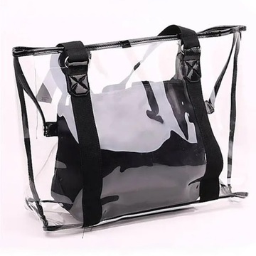 БОЛЬШАЯ СУМКА-ШОППЕР ПРОЗРАЧНАЯ СУМКА НА ПЛЕЧЕ СУМКА + КОСМЕТИЧЕСКАЯ СУМКА