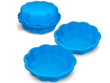 PIASKOWNICA OGRODOWA PLASTIKOWA MINI BASEN OGRODOWY MUSZELKA ZAMYKANA 2W1