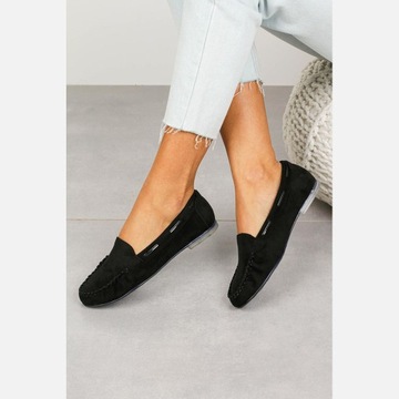 MOKASYNY WYGODNE PÓŁBUTY ZE SKÓRZANĄ WKŁADKĄ r 37