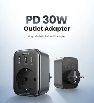 Зарядное устройство UGREEN GaN PD мощностью 30 Вт с розетками для мобильного телефона для iPhone 1