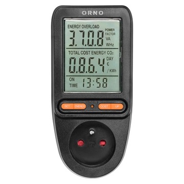 ORNO ВАТТМЕТР С ЖК-ДИСПЛЕЕМ С АККУМУЛЯТОРОМ ЧЕРНЫЙ OR-WAT-435/B