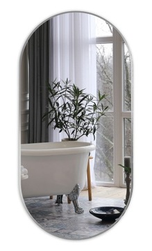 ОВАЛЬНОЕ ЗЕРКАЛО 70x50 УЗКАЯ АЛЮМИНИЕВАЯ РАМКА-ЛОФТ