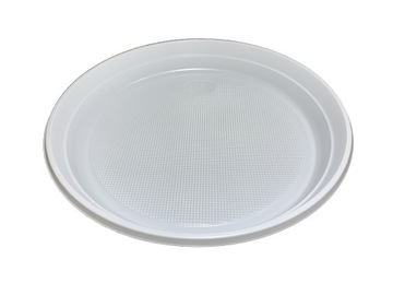 Talerze jednorazowe plastikowe PS białe 220 mm