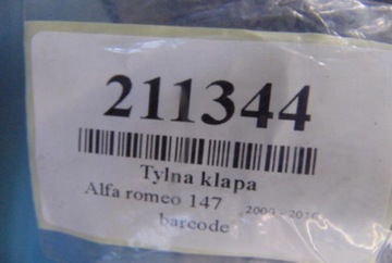 ALFA ROMEO 147 ZADNÍ VÍKO KUFRU BEZ LOĎKA !!!