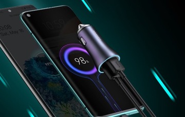 АВТОМОБИЛЬНОЕ ЗАРЯДНОЕ УСТРОЙСТВО BASEUS USB-A БЛОК ПИТАНИЯ USB-C 40 Вт С КАБЕЛЕМ МОЛНИИ ДЛИНОЙ 1 М