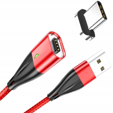 KABEL MAGNETYCZNY USB-C 1M Z TRANSMISJĄ DANYCH SZYBKIE ŁADOWANIE QC 3.0 3A