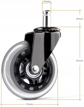 Резиновые колеса 10 мм для вращающегося стула IKEA на шарикоподшипниках