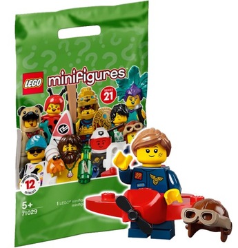 LEGO MINIFIGURES 21 PILOT 71029, bez nacięcia