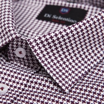 Мужская рубашка Di Selentino, узор «гусиные лапки», SLIM FIT, хлопок 39 / M
