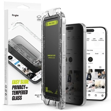 SZKŁO PRYWATYZUJĄCE RINGKE EASY SLIDE DO IPHONE 16 PRO PRIVACY