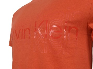 CALVIN KLEIN , t-shirt męski, ceglasty, S