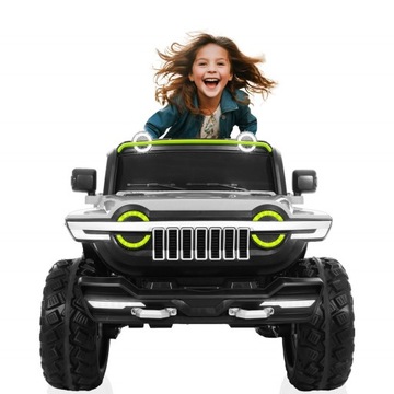 АВТОМОБИЛЬ НА АККУМУЛЯТОРЕ 30 КГ ПУЛЬТ ДИСТАНЦИОННОГО УПРАВЛЕНИЯ КОЖАНЫЙ 4x4 ФАРЫ 2 ЧЕЛОВЕКА 4 ДВИГАТЕЛЯ ДЕТИ