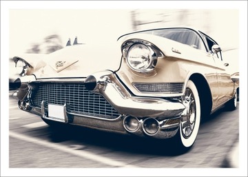 Ретро постер с машинами старых таймеров 100 х 70