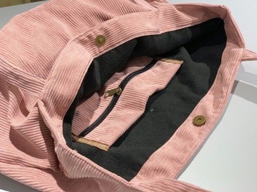 TORBA DUŻA RÓŻOWA NA RAMIĘ MOCNA MIEJSKA SZTRUKSOWA STUDENCKA DO SZKOŁY