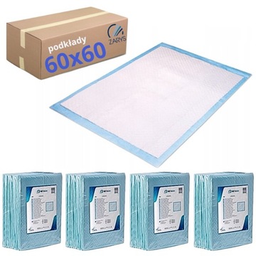 PERZEŚCIERADŁO JEDNORAZOWE podkład 60x60 cm MATY CHŁONNE MOCNE ZARYS 100szt