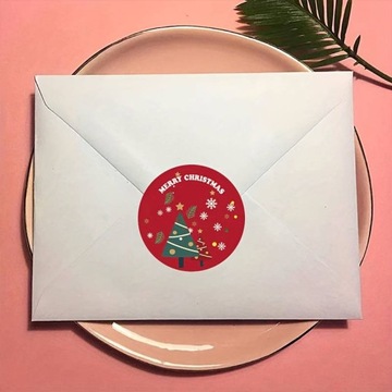 ДЕКОРАТИВНЫЕ РОЖДЕСТВЕНСКИЕ НАКЛЕЙКИ В РУЛОНЕ ЭТИКЕТКИ ДЛЯ РОЖДЕСТВЕНСКОГО ПОДАРКА 500 шт.