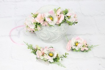 Венок для первого причастия РОЗОВЫЙ анемон, нежный и утонченный