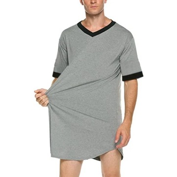 Мужская ночная рубашка, модная лоскутная рубашка Slp Robe Solid Co
