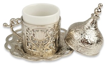 Turecka filiżanka metalowa z przykrywką 100ml