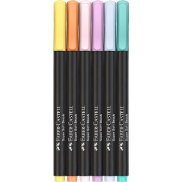 Pisaki Pędzelkowe Black x6 Pastelowe Faber-Castell