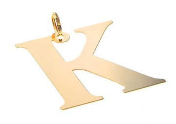 Złota zawieszka w kształcie dużej litery K 30123