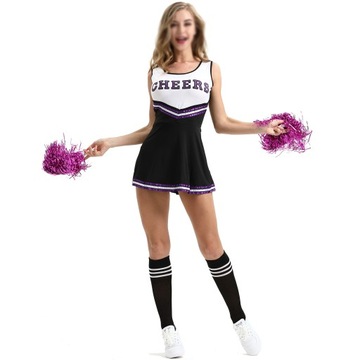 STRÓJ KOSTIUM CHEERLEADERKI SCENICZNY Z POMPONAMI