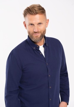 РУБАШКА МУЖСКАЯ ТЕМНО-СИНЯЯ СТАНДАРТНОГО КРОЯ VOLCANO K-MIRAMAR XL