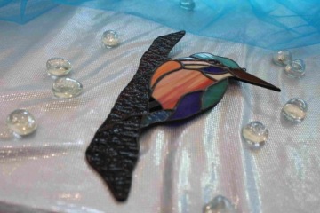 Зимородок птица Тиффани витражное украшение окна