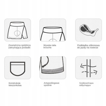 ЖЕНСКАЯ СПОРТИВНАЯ ЮБКА ВЕЛОСИПЕДНЫЕ ШОРТЫ С ГЕЛЕВОЙ ВСТАВКОЙ ARSUXEO 5D M