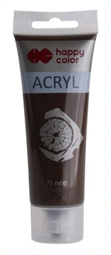 Farba akrylowa 75ml CIEMNO BRĄZOWA Happy Color