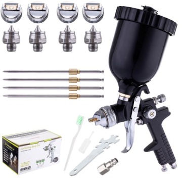 Lakovací Pistole Hvlp 4 Trysky 1,4-2,5 MM Černá 600 ML