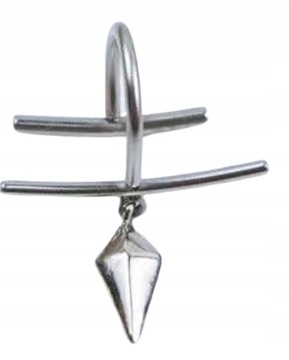 piercing fałszywy na wargę usta srebrny