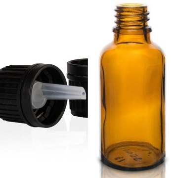 Butelka szklana 30ml z kroplomierzem czarnym (P)