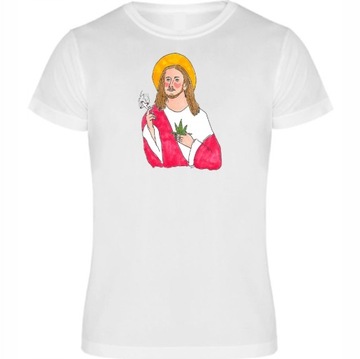 Koszulka Śmieszna T-shirt MARIHUANA THC Jezus 420
