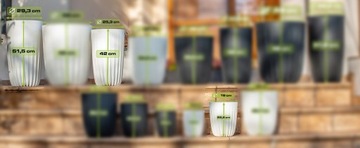 НАБОР 3x ЦВЕТОЧНАЯ ЧАШКА ЦВЕТОЧНАЯ ЧАША + 3x ВСТАВКА ДЛЯ ДОМАШНЕГО САДА MIRA БЕЛАЯ