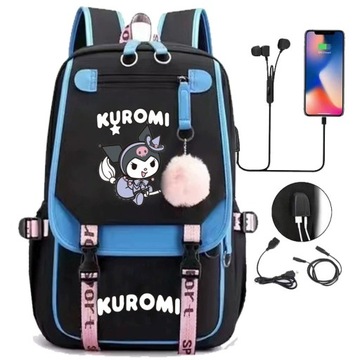 ШКОЛЬНЫЙ РЮКЗАК ШКОЛЬНЫЙ РЮКЗАК KUROMI USB A4 БОЛЬШОЙ ВОДОНЕПРОНИЦАЕМЫЙ РАЗЛИЧНЫЕ СТИЛЬНЫЕ ДИЗАЙНЫ