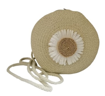 ВИНТАЖНАЯ СУМКА НА ПЛЕЧЕ С СОЛОМОЙ И ЦВЕТОЧНЫМ ЦВЕТОМ, БЕЖЕВАЯ ВЕСНА ЛЕТО