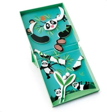 Magnetyczne puzzle Panda i tor kulek gra 2w1 Scratch