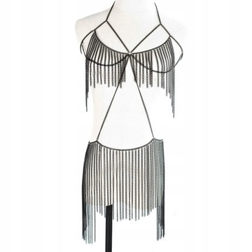 body chain Błyszczący łańcuszek do bielizny