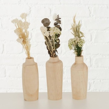 ДЕРЕВЯННАЯ ВАЗА, сосна + сухоцветы, 30 см