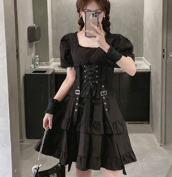 Gotycka sukienka Goth Tiulle Lace Black Sukienka