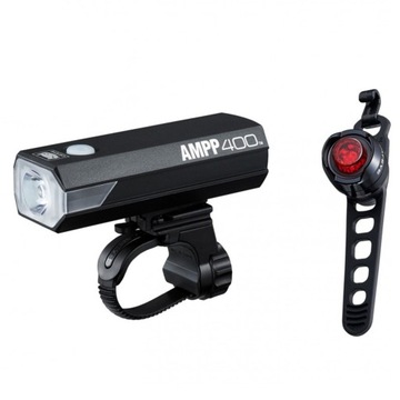 Zestaw lampek rowerowych przód/tył Cateye AMPP400 & SL-LD160-R ORB
