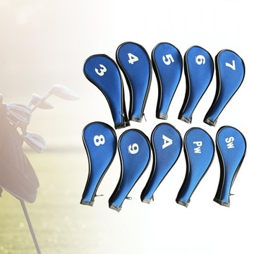 Golf Irons Крышка головы для гольфа, черная и синяя сторона