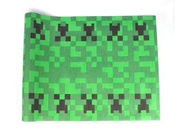 Bieżnik flizelinowy urodzinowy Minecraft piksele, 0,4x5 m