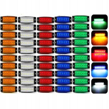 30X LAMPY SVĚTLA KONTURA 6 LED 12V 24V