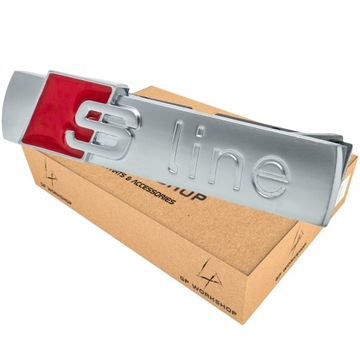 ЭМБЛЕМА AUDI S-LINE «РЕШЕТКА», СЕРЕБРЯНЫЙ МАТОВЫЙ