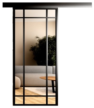 Drzwi przesuwne Szklane System 95 cm Lustro 9 Pól