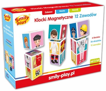 KLOCKI MAGNETYCZNE KOSTKI EDUKACYJNE ZAWODY