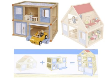 деревянный кукольный домик ГОРОД ворота для машины ГАРАЖ